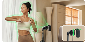 photograph of fitness instructor creating content with Link 2