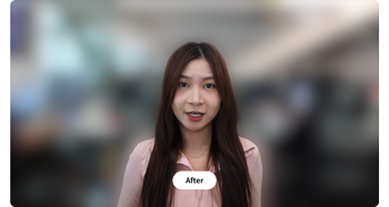 image of woman on video call with background blur turned on