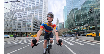 sample image of road cyclist riding through new york city
