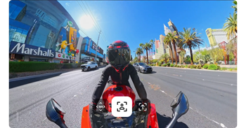 Frame of motorcyclist rider on las vegas street