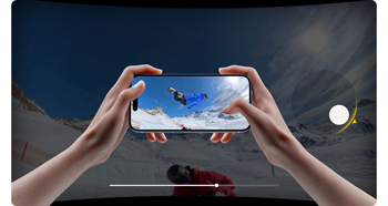 Preview of person using insta360 smartphone app video reframing