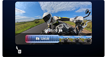 Preview of insta360 video timeline over writing old footage