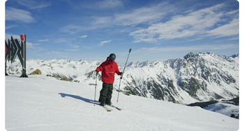 Skiir on top of a mountain