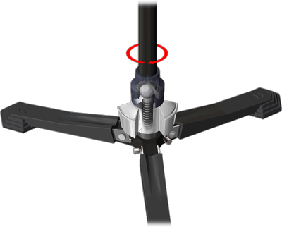close up of the Libec TH-M monopod ball joint system