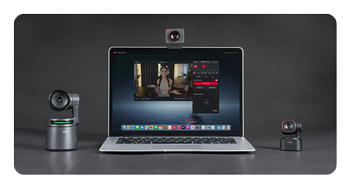 OBSBOT center running on a laptop with a multi-camera setup