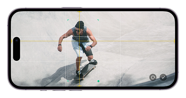 OBSBOT Tail 2 AI-powered camera mobile interface with composition lines