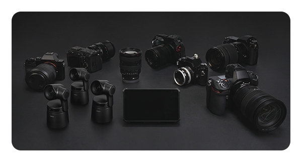 OBSBOT Talent with multiple cameras on a grey background