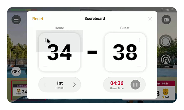 obsbot talent intergrated scoreboard interface