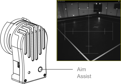 diagram showing the OptiTrack Flex 13 aim assist controls