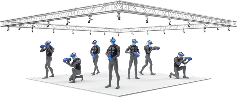 example setup using OptiTrack Flex 13 motion capture cameras