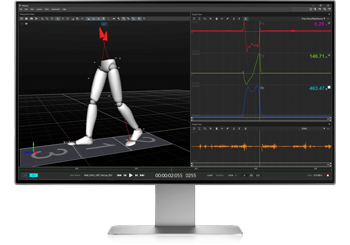 Computer monitor with OptiTrack Motive Forceplate monitoring window