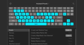 Keyboard preset and hotkey customisation software window