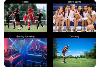 preview images of live sports, school sports, esports and coaching video previews