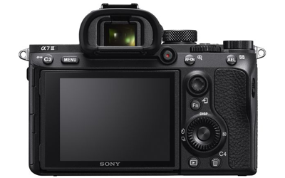 Sony a7 III Mirrorless Camera rear view with touchscreen
