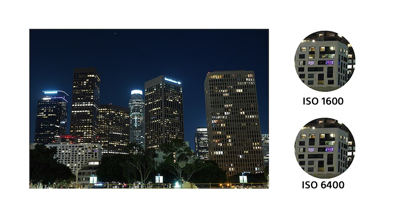 Sony a6600 low light, nighttime city photograph showing tall skyscraper apartment buildings