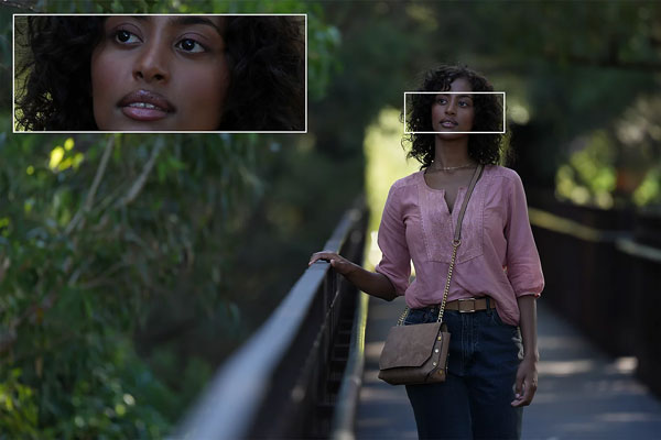 sample image of a woman taken with the Sony Alpha 6700 and a close up of the face