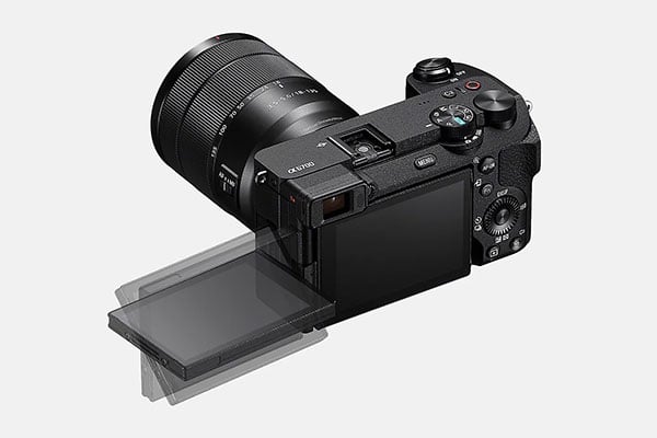 Sony Alpha 6700 with the monitor pulled out to the side