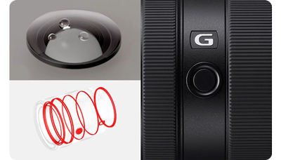 Sony E 16-55mm F2.8 G Lens weather seals and fingertip control button