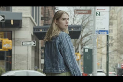 sample image of a woman looking over her shoulder taken with the Sony FX2