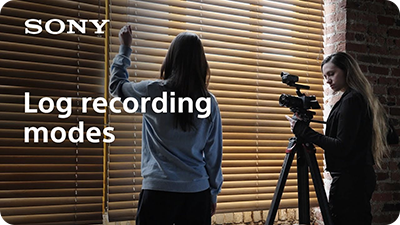 someone filming through blinds using the Sony FX2