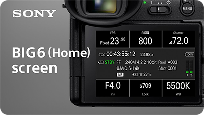 close up of the Sony FX2 lcd screen