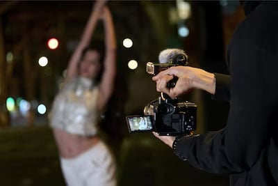 someone filming a dancer using the Sony FX2