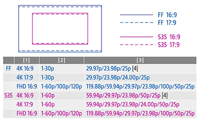 recording formats for the Sony FX2