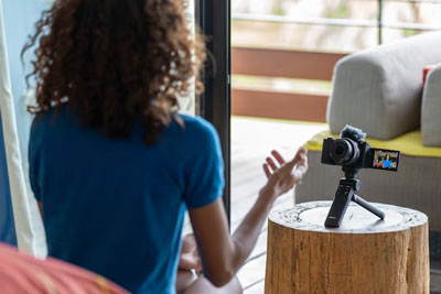 sony zv e10 ii being used as a streaming camera