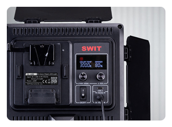 close up rear view of the swit led panel light