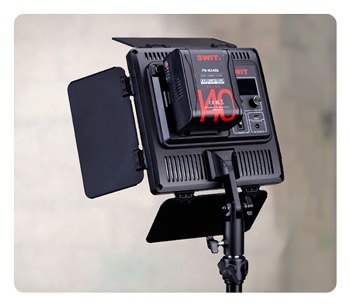 swit panel light with v mount battery attached to it