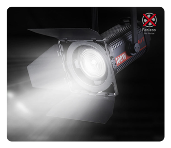 swit cob fresnel light in use on a set
