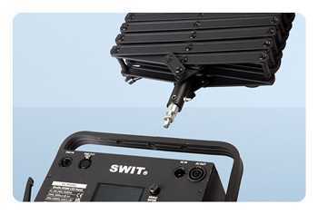 close up of the swit pantograph light connection