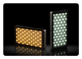 2 LED light side by side on a black background