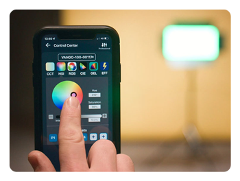 someone using the swit console app to control the rgb panel light