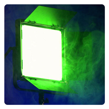 angled view of the swit rgb panel light