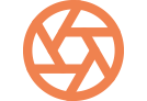 orange Aperture line icon