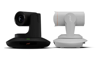 image of black and white Vizrt PTZ3 PLUS Cameras on white background