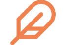 Orange feather line icon