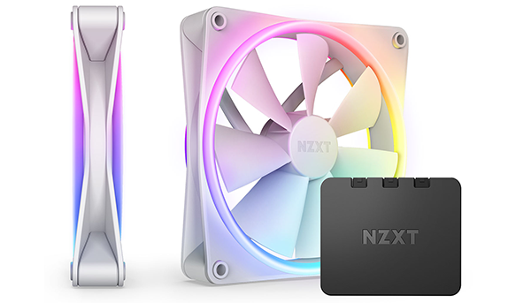 NZXT F140 RGB Duo 140mm PWM Fan 2 Pack with Controller White