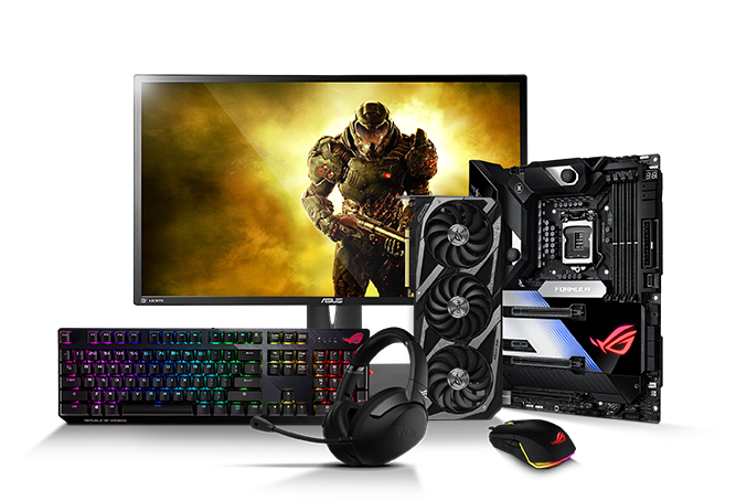 asus and rog gaming components and peripherals