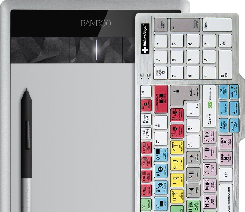Wacom Tablet and Editorskeys Keyboard