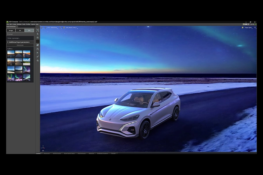 NVIDIA Picasso generative AI producing 8K HDR image from a text prompt
