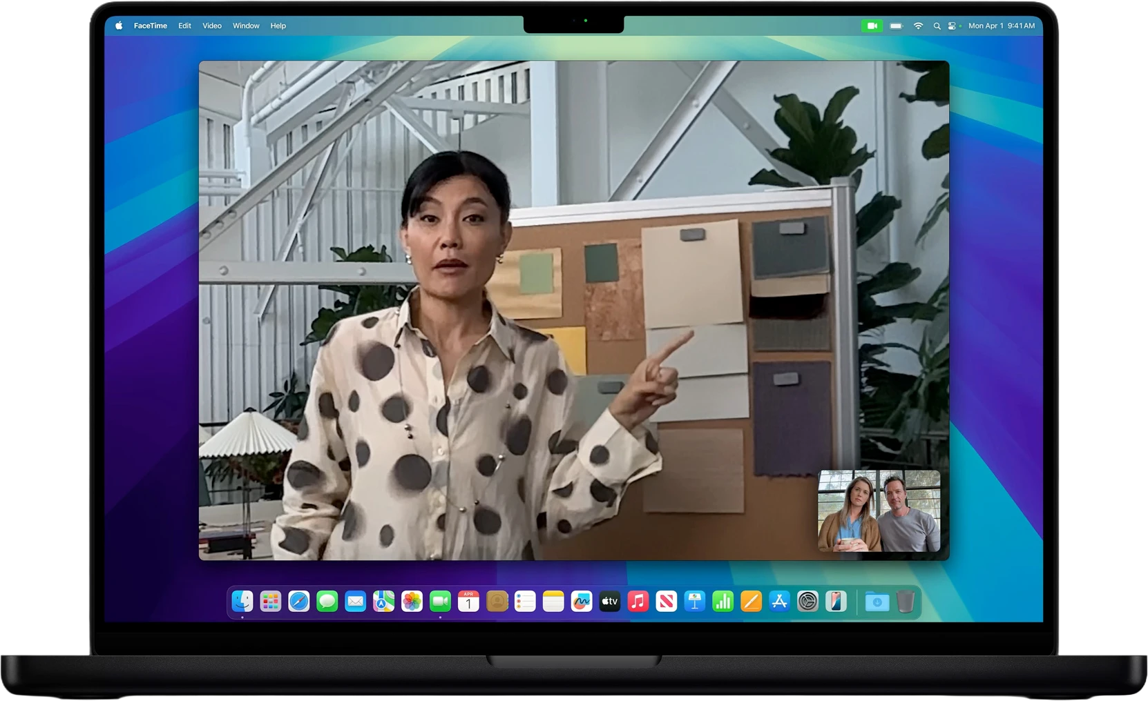 MacBook front-facing camera for video conferencing