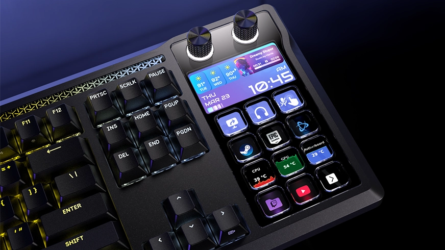 Gaming keyboard media controls