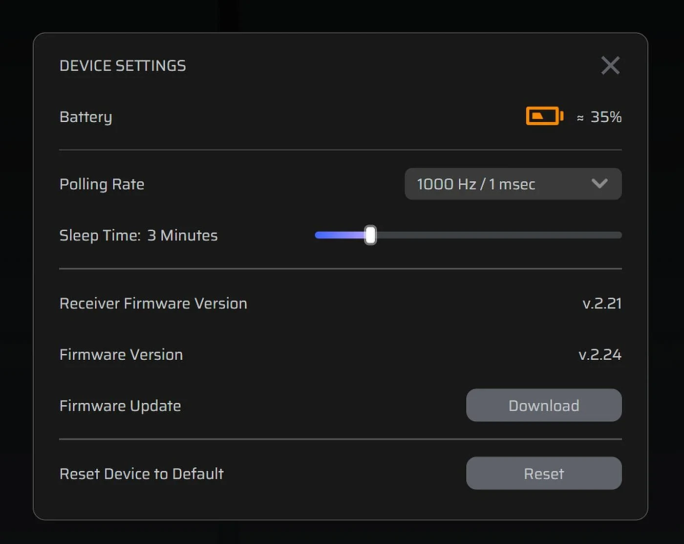 Corsair Web Hub Polling Rate