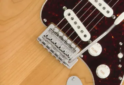 Tremolo bridge on an electric guitar