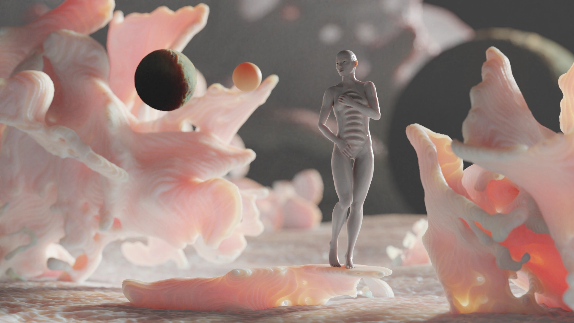 Close-up view of AI-generated Lilith character displaying detailed motion capture choreography