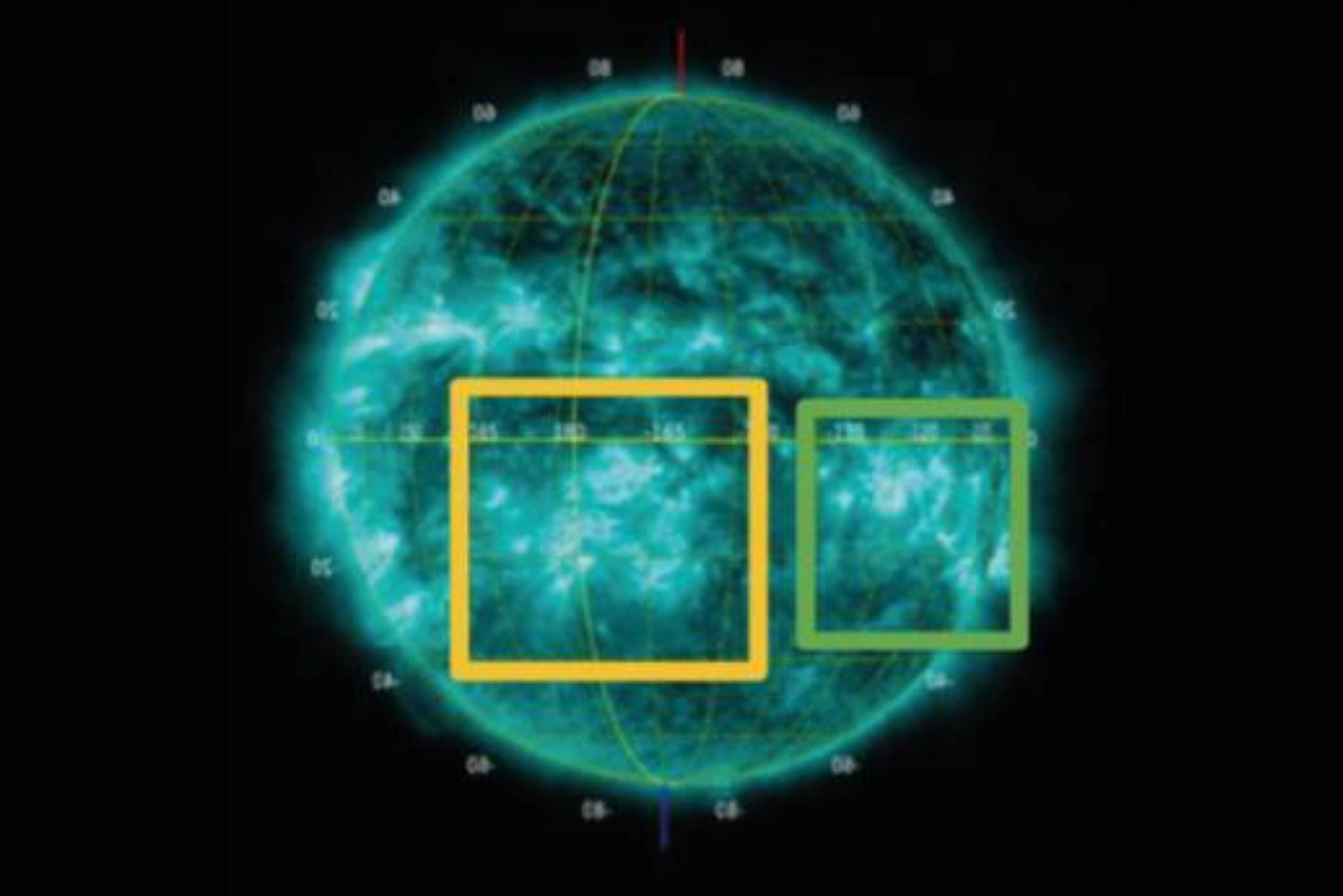 View of the Sun from L5 position showing clearer observation of solar regions compared to L1 perspective