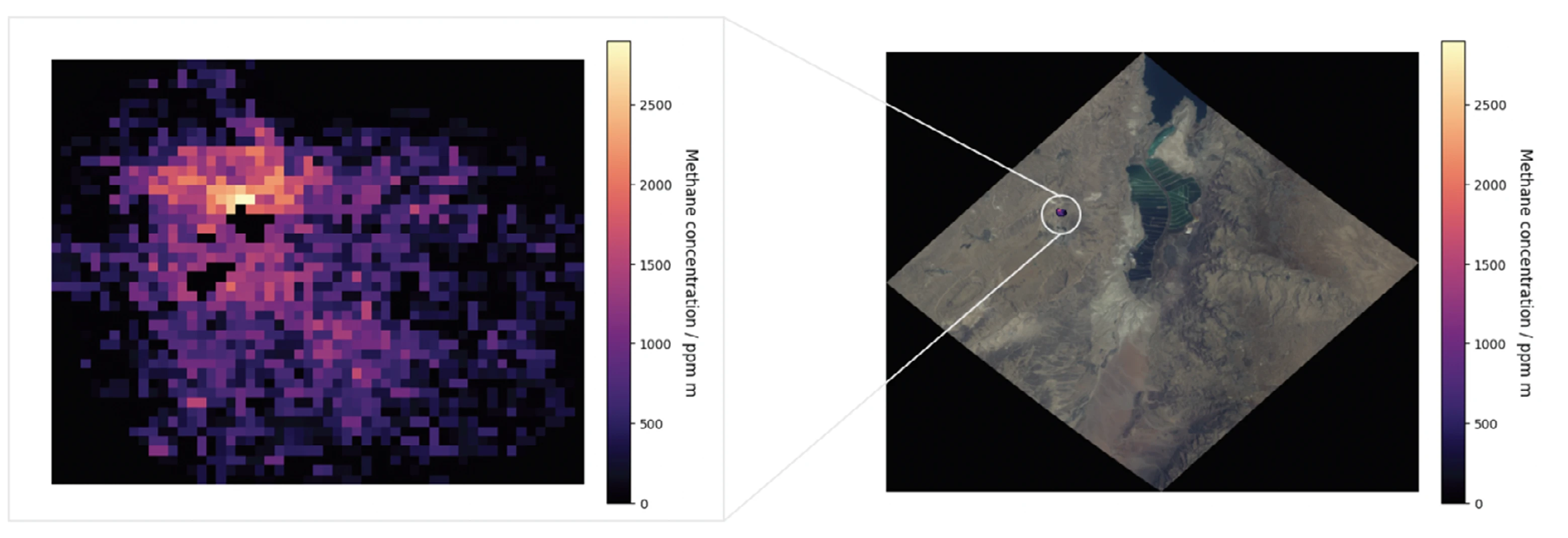 Methane plumes detected by satellite imagery