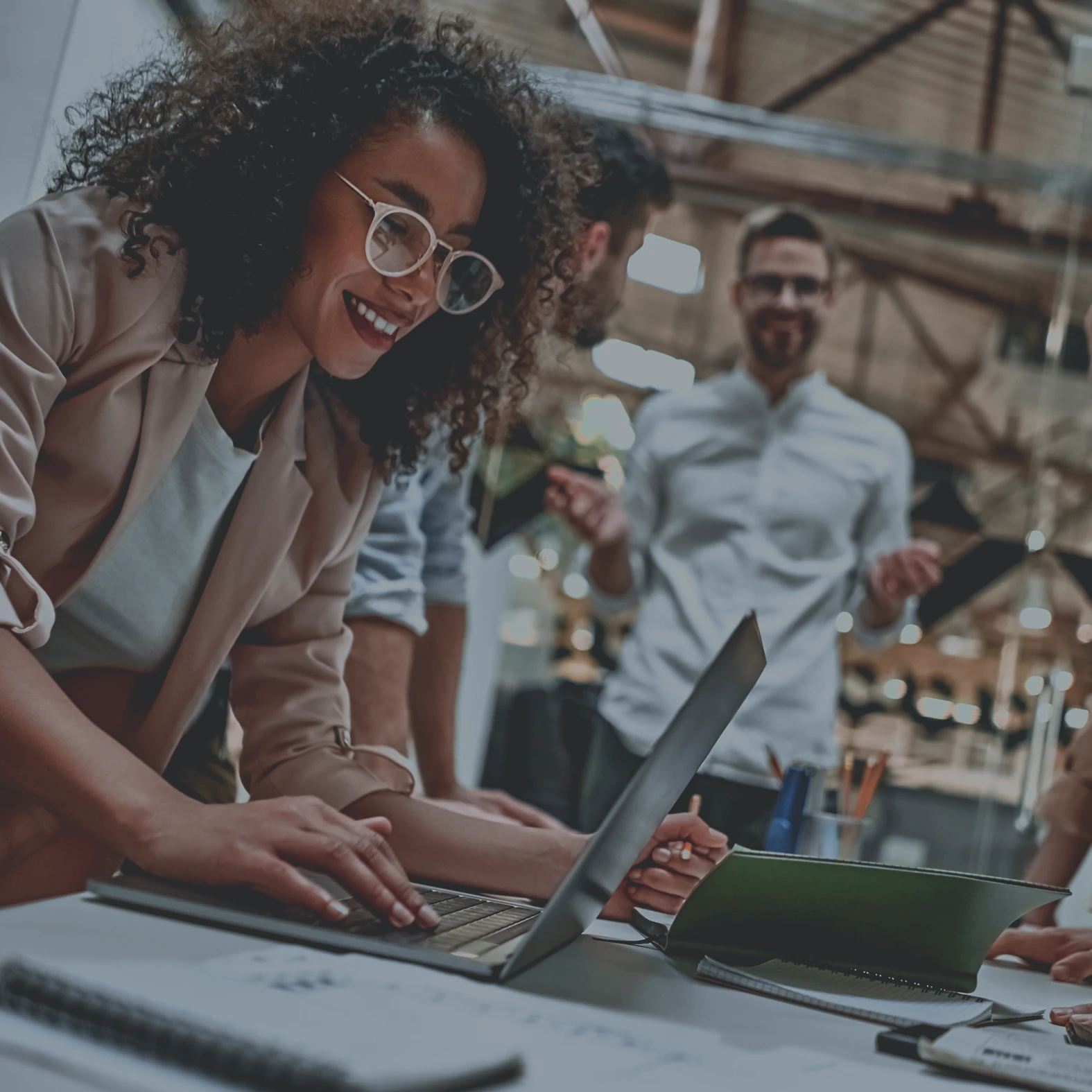 happy people in workplace